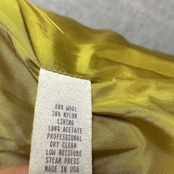 Vintage Jordan & Cole Wool Blend Yellowish/Green Colored Coat (Size: Med) - Picture 5 of 13